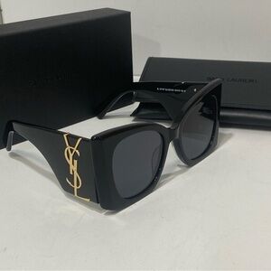 Saint Laurent Black and Gold Sunglasses